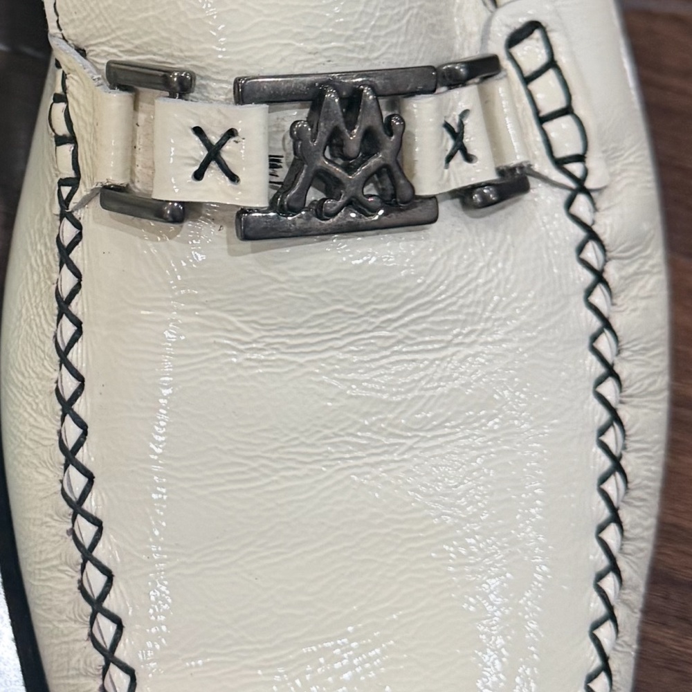 Mezlan White Leather Slip-On Loafer with Metal Bit